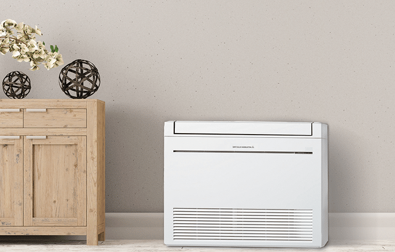 mfz kw vg front floor console air conditioning for modern living rooms